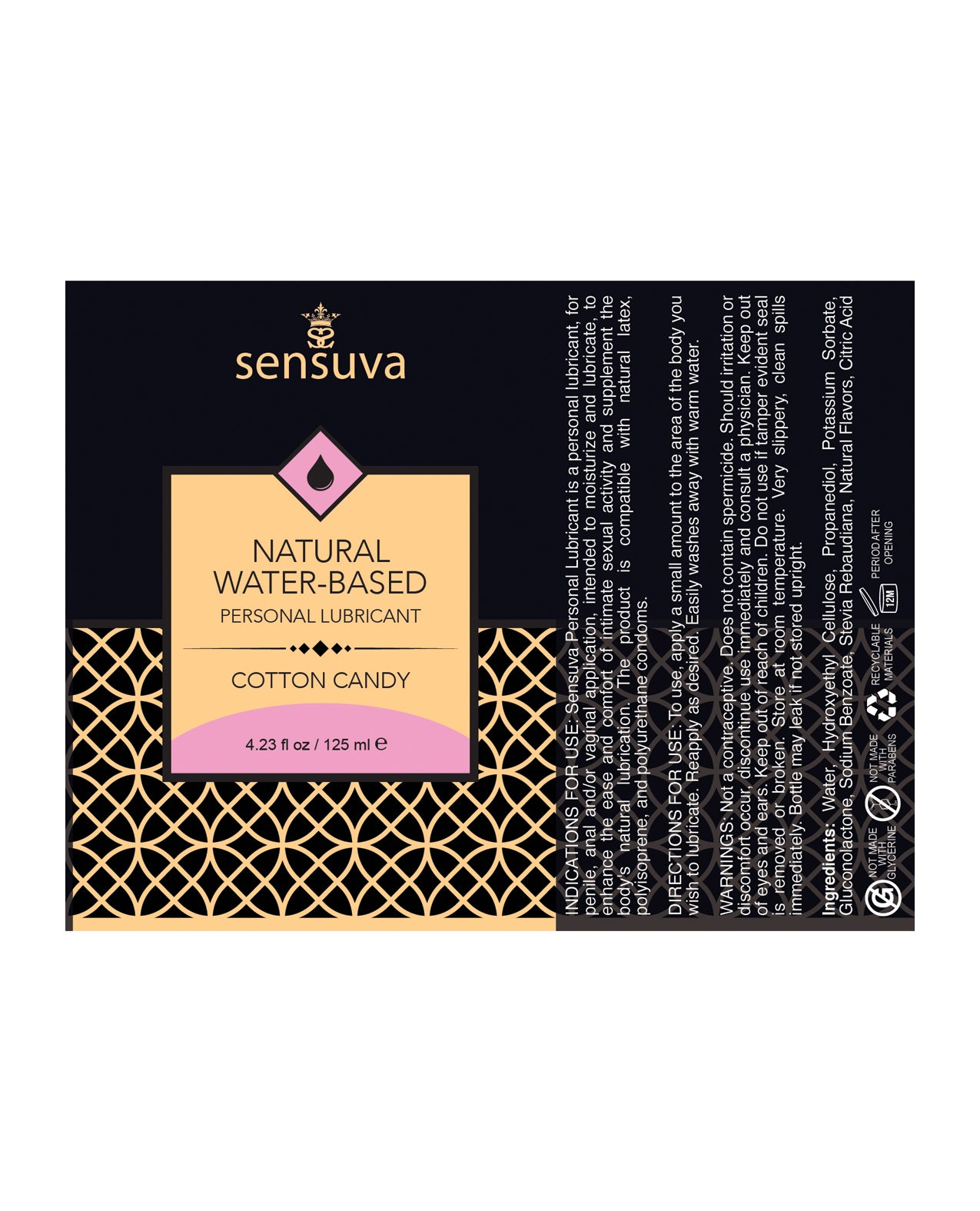 Sensuva Natural Water Based Moisturizer Cotton Candy ❤️ WorldCondoms