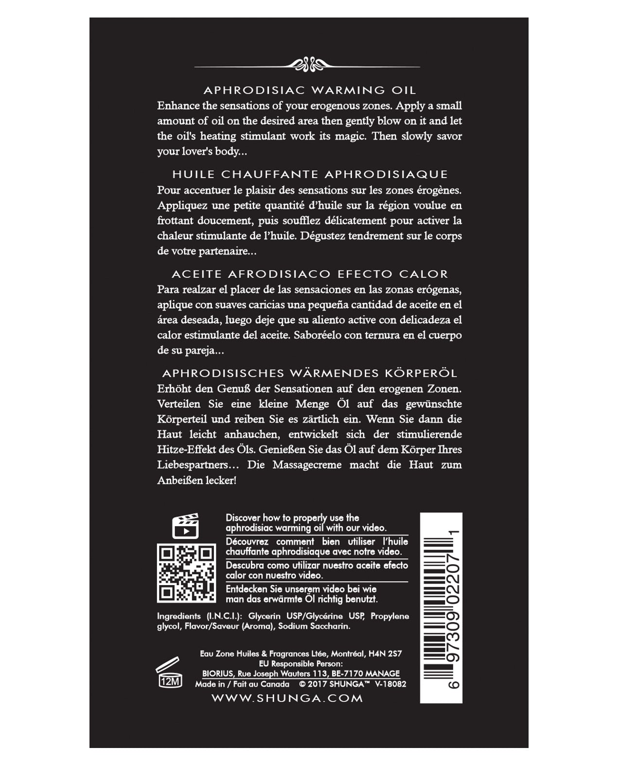 Shunga Warming Oil Vainilla Fetish 3.5 fl oz Imagen secundaria del producto
