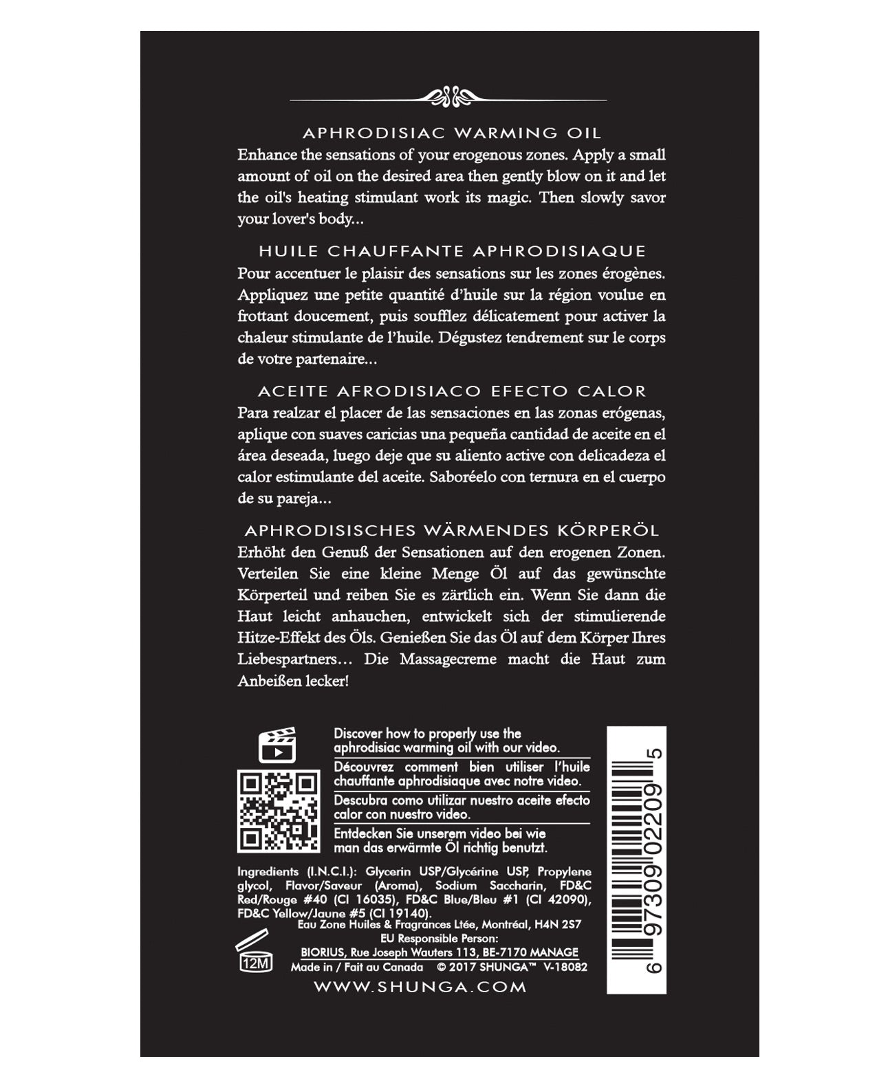 Shunga Warming Oil Embriagador Chocolate 3.5 fl oz Imagen secundaria del producto