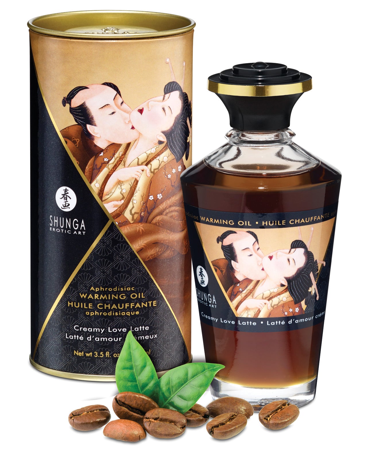 Shunga Warming Oil Creamy Love Latte 3.5 fl oz Imagen secundaria del producto