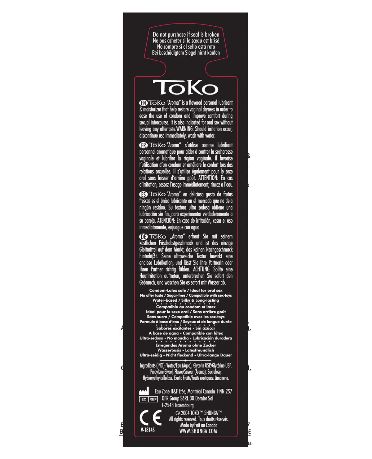 Shunga Toko Aroma Lubricant Coconut Thrills 5.5 fl oz