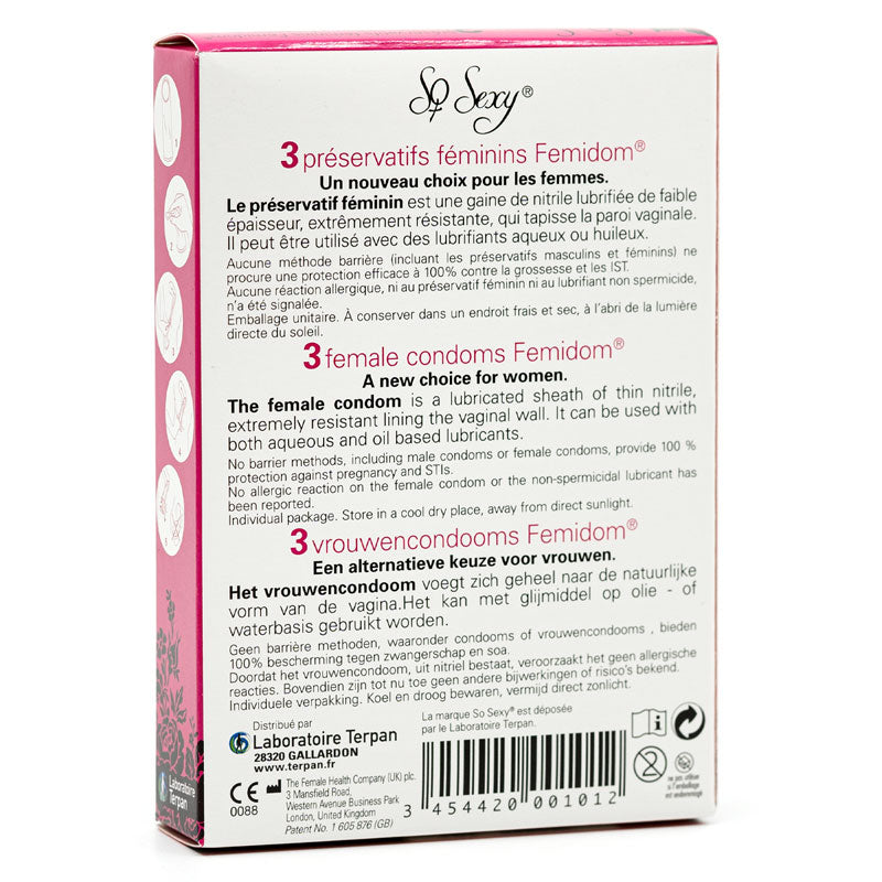 So Sexy condón femenino paquete de 3 Imagen secundaria del producto