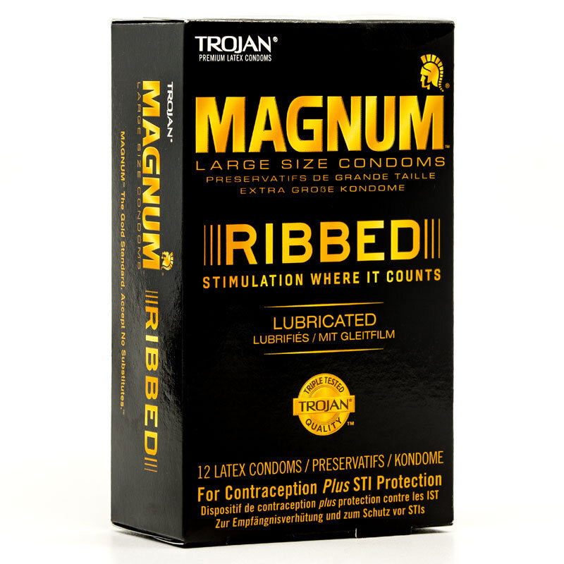 Trojan Magnum Ribbed Condoms ️ WorldCondoms