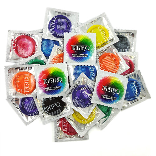 Trustex Assorted Colors Non-lubricated condoms WorldCondoms Trustex Assorted Colors Non-lubricated condoms WorldCondoms