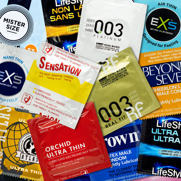 Paquete de muestra de preservativos ultrafinos