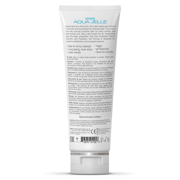 Wicked Simply Aqua Jelle Sensual Care Water based intimate lubricant