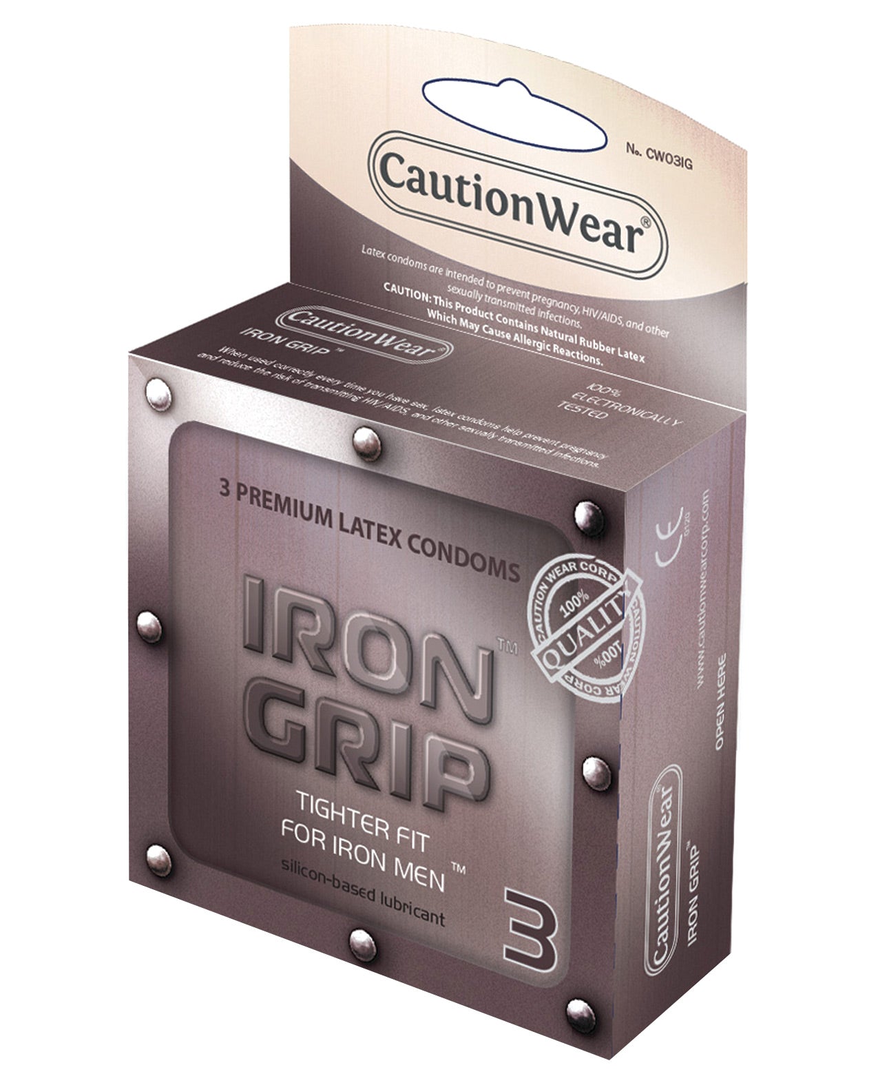 Caution Wear Iron Grip premium latex condoms ❤️ WorldCondoms