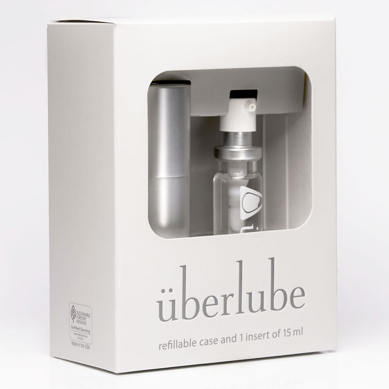 Uberlube Silver Refillable Case & Insert  WorldCondoms