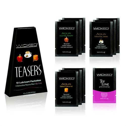 Wicked Teasers lubricant packettes 10x3ml  WorldCondoms